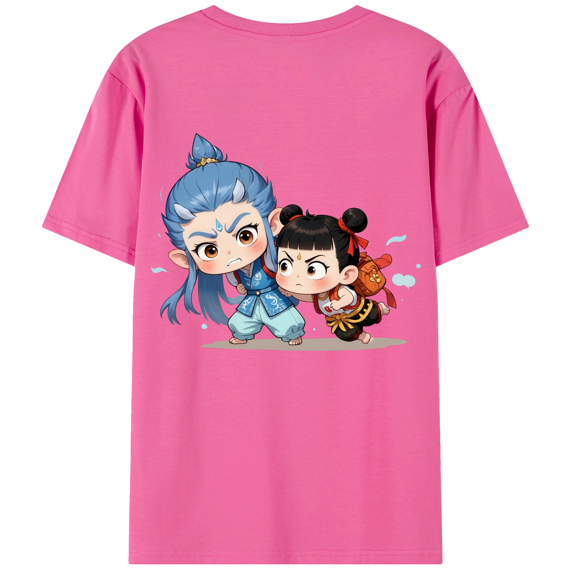 （画像用） Ne Zha 2 ナタ 魔童の大暴れ レディース半袖Tシャツ(バックプリント)